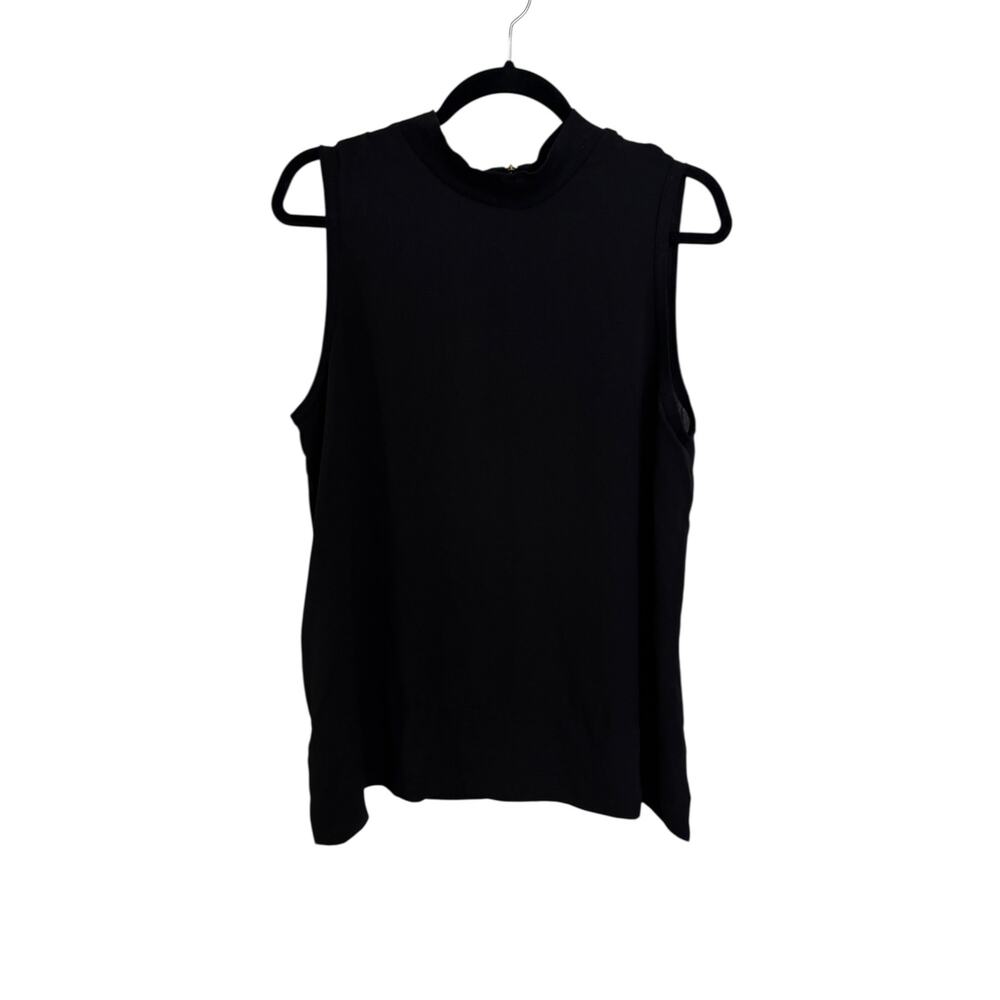 Bobeau Tank Top Womens Large Black Mock Neck Sleeveless Lightweight